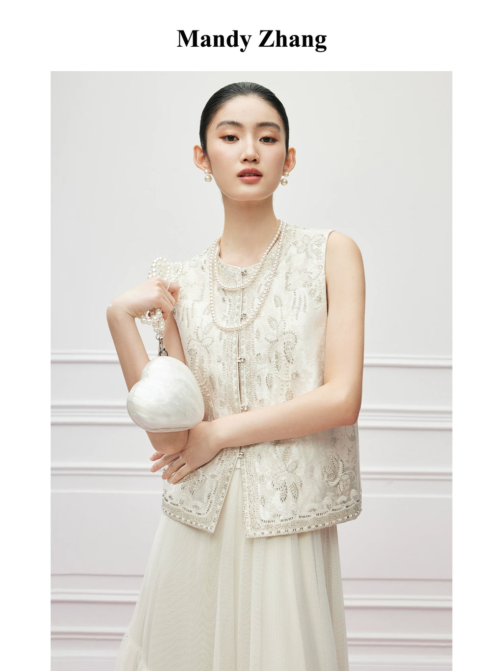 FLOWERS LIKE BROCADE VEST