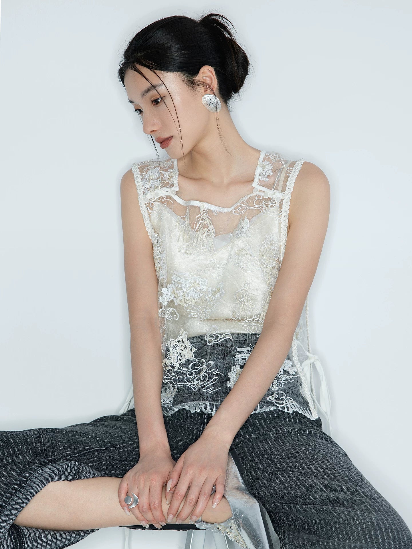BEADED RIBBON VEST