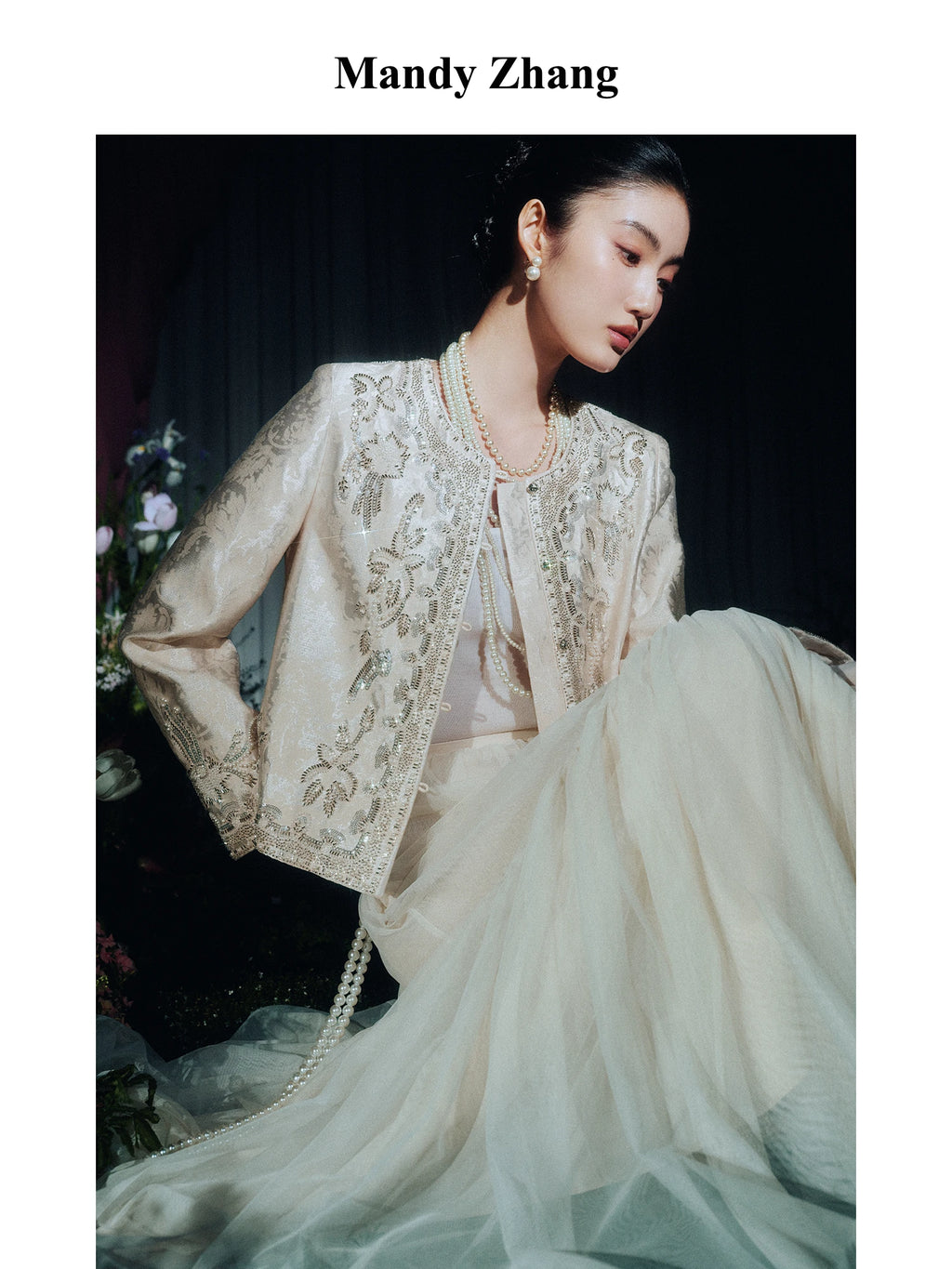 FLOWERS LIKE BROCADE JACKET