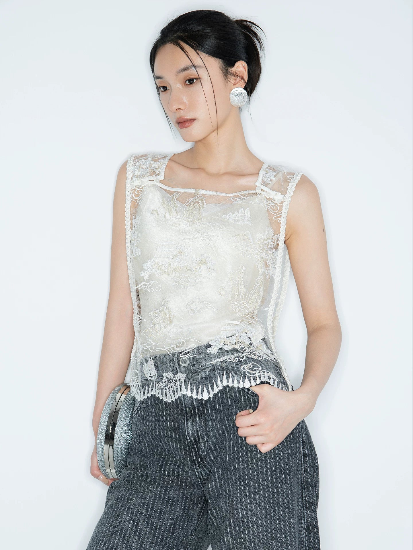 BEADED RIBBON VEST